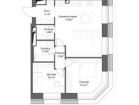 Планировка 3-комнатной квартиры, 65,1 м2