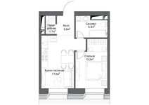 Планировка 1-комнатной квартиры, 40 м2