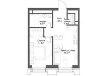 Планировка 1-комнатной квартиры, 40 м2