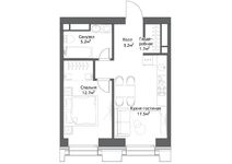 Планировка 1-комнатной квартиры, 40 м2