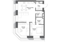Планировка 2-комнатной квартиры, 66 м2