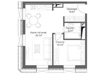 Планировка 1-комнатной квартиры, 42 м2