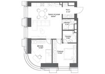 Планировка 2-комнатной квартиры, 65 м2