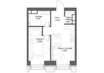 Планировка 1-комнатной квартиры, 40 м2