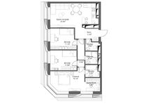 Планировка 3-комнатной квартиры, 86 м2