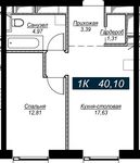 Планировка 3-комнатной квартиры, 87 м2