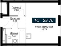 Планировка квартиры студии, 28 м2