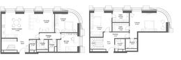 Планировка 2-комнатной квартиры, 166 м2