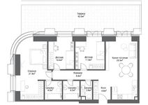 Планировка 3-комнатной квартиры, 102 м2