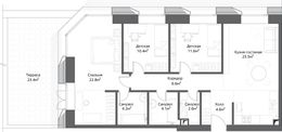 Планировка 3-комнатной квартиры, 97 м2