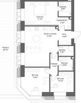Планировка 3-комнатной квартиры, 104 м2