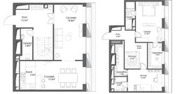 Планировка 5-комнатной квартиры, 134 м2