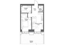 Планировка 1-комнатной квартиры, 54 м2