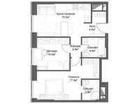 Планировка 2-комнатной квартиры, 60,86 м2