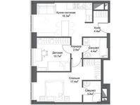 Планировка 2-комнатной квартиры, 61,07 м2