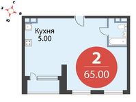 Планировка 2-комнатной квартиры, 65 м2