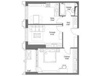 Планировка 2-комнатной квартиры, 65,1 м2