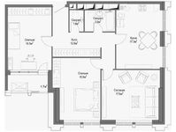 Планировка 3-комнатной квартиры, 92,2 м2