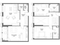 Планировка 3-комнатной квартиры, 129,5 м2