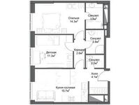 Планировка 1-комнатной квартиры, 36,58 м2