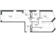 Планировка 1-комнатной квартиры, 37,25 м2