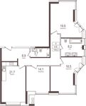 Планировка 3-комнатной квартиры, 104,2 м2