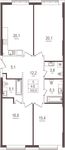 Планировка 3-комнатной квартиры, 103,7 м2