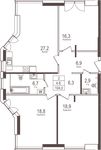 Планировка 3-комнатной квартиры, 103,9 м2