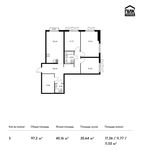 Планировка 3-комнатной квартиры, 97,2 м2