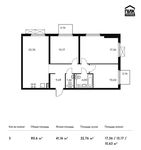 Планировка 3-комнатной квартиры, 80,6 м2