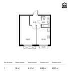 Планировка 1-комнатной квартиры, 38 м2