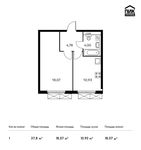 Планировка 1-комнатной квартиры, 37,8 м2
