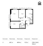 Планировка 3-комнатной квартиры, 68,7 м2