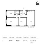 Планировка 3-комнатной квартиры, 79,2 м2
