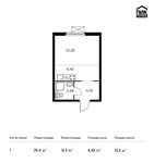Планировка квартиры студии, 25,4 м2