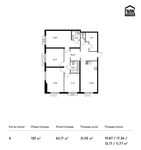 Планировка 4-комнатной квартиры, 120 м2