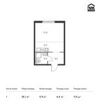 Планировка квартиры студии, 25,1 м2