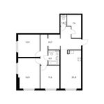 Планировка 3-комнатной квартиры, 95,8 м2
