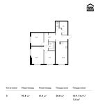 Планировка 3-комнатной квартиры, 95,8 м2