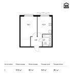 Планировка 1-комнатной квартиры, 37,8 м2