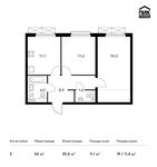 Планировка 2-комнатной квартиры, 56 м2