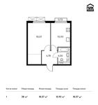 Планировка 1-комнатной квартиры, 38 м2