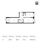 Планировка 2-комнатной квартиры, 62,2 м2