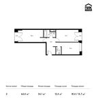 Планировка 2-комнатной квартиры, 63,4 м2