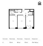 Планировка 2-комнатной квартиры, 71,1 м2