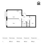 Планировка 1-комнатной квартиры, 50,3 м2