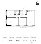 Планировка 3-комнатной квартиры, 79,2 м2