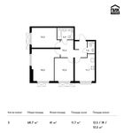 Планировка 3-комнатной квартиры, 68,7 м2