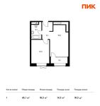 Планировка 1-комнатной квартиры, 45,1 м2