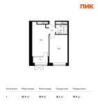 Планировка 1-комнатной квартиры, 45,9 м2